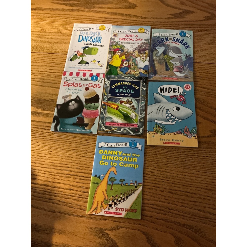 I Can Read Level 1 Early Reader Books‎ Lot of 7 Dinosaur Space Cat Shark